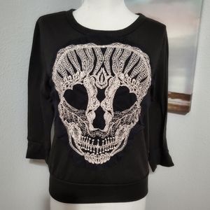 Color Of Love Skull Pullover Top Size Medium